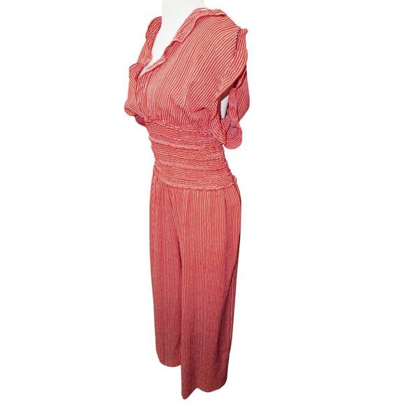 Max Studio Red Stripe Smocked Waist Jumpsuit – Size XL (EUC) - Picture 6 of 10
